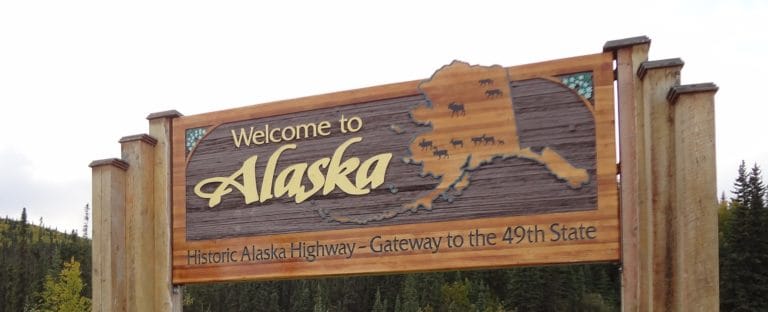 Alaska welcome sign